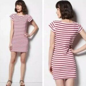 Milly for Design Nation Striped Red T-Shirt Dress | Size L